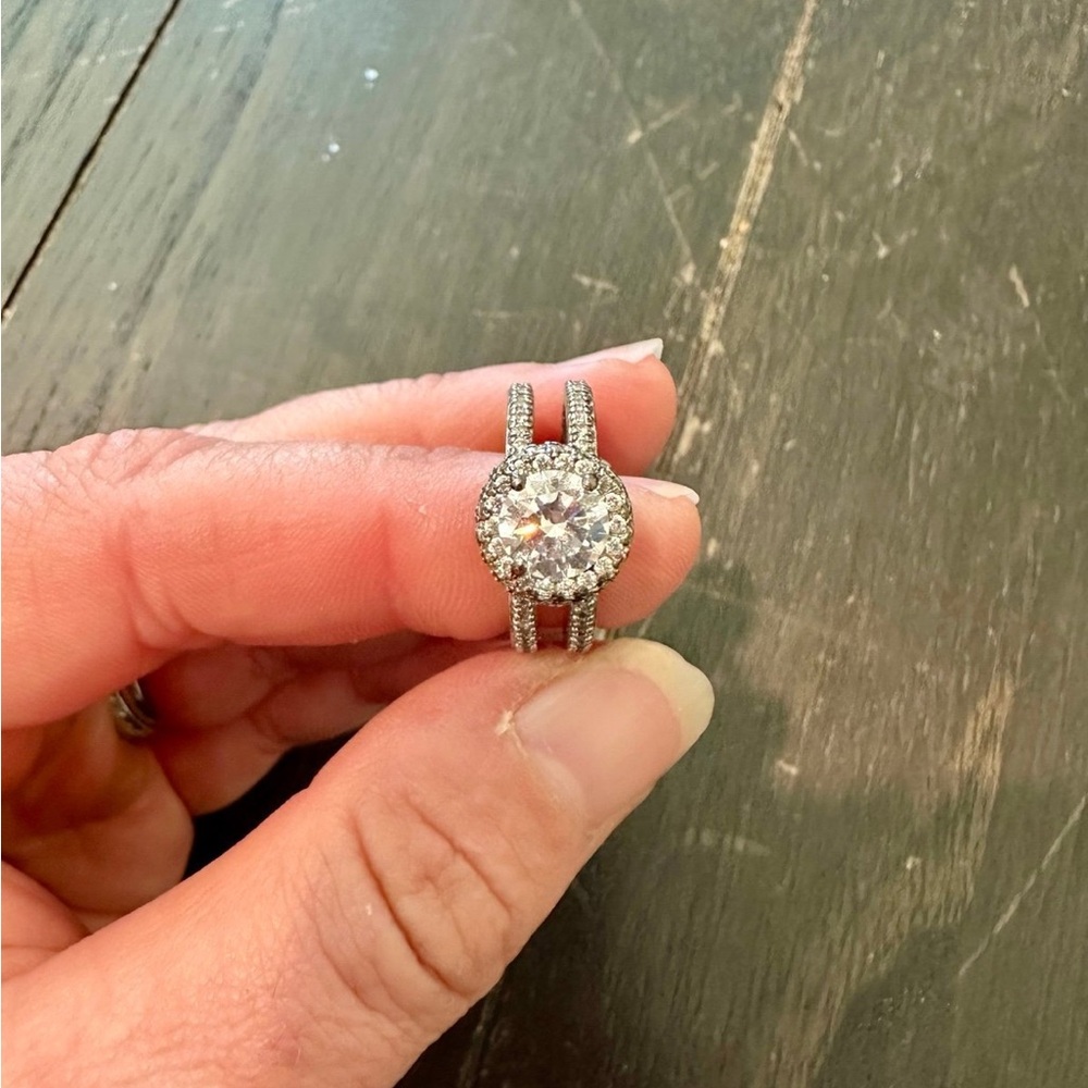 Timeless Silver and White Diamond Cluster Ring